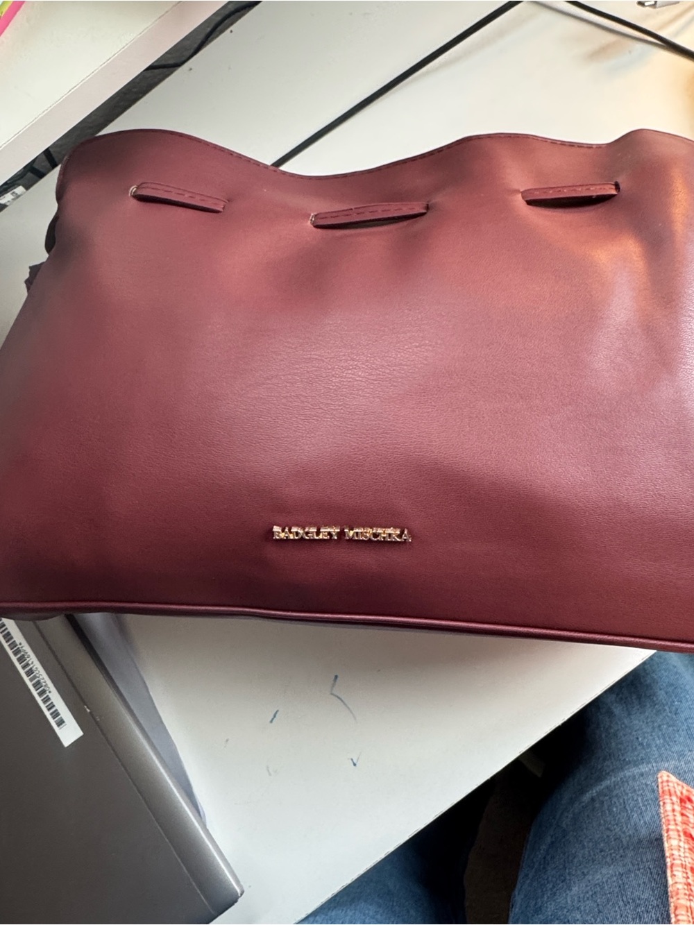 NWT Badgley Mischka Wine Dumpling shoulder bag vegan leather